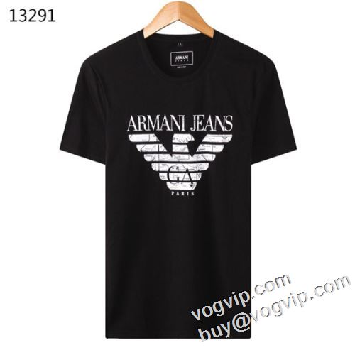 強い魅力を感じる一枚 アルマーニ ARMANI 2023 半袖Tシャツブランド 偽物 通販 しっかり厚手、透けにくい 4色可選
