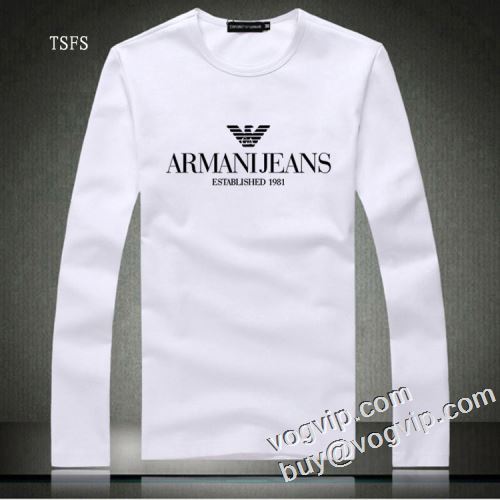 抜群の雰囲気が作れる! アルマーニ ARMANIコピーブランド 2023 長袖Tシャツ 3色可選 しっかりした首周りのバインダーはシンプルでスポーティな印象もあり！
