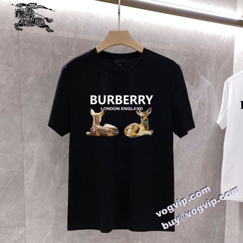 2022 バーバリー BURBERRY 半袖Tシャツ バーバリーコピー 耐久性に優れ 2色可選 tシャツ メンズ 半袖 無地 レディース 綿100％