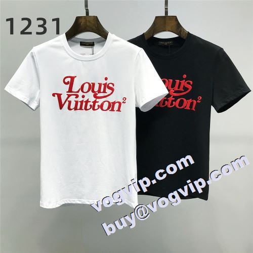 2023 欧米韓流 ルイ ヴィトン LOUIS VUITTON 半袖Tシャツ コピー 肌に馴染みやすい ブランド 2色可選