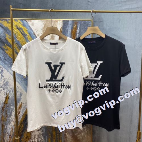 2023 存在感◎ ルイ ヴィトン LOUIS VUITTON偽物ブランド 半袖Tシャツ 吸汗速乾 2色可選