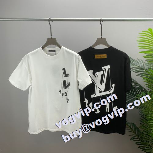 2023 ルイ ヴィトン LOUIS VUITTON ブランド 偽物 通販 半袖Tシャツ 2色可選 コーデ 知的なムードを演出