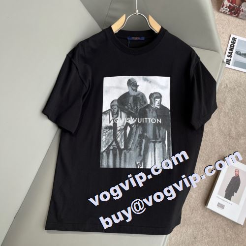 2023 圧倒的な高級感 ルイ ヴィトン LOUIS VUITTON 半袖Tシャツ 2色可選 ルイ ヴィトンブランドスーパーコピー