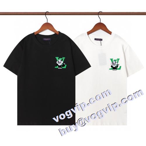 着心地満点 2023 ルイ ヴィトン LOUIS VUITTON 偽物ブランド 今からの季節にピッタリ！ 半袖Tシャツ 2色可選