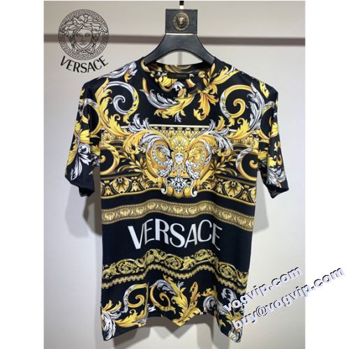 10年保証 日本未発売 2022秋冬 ヴェルサーチ VERSACE 半袖Tシャツ VERSACEコピー ブランド デイリーユースにお洒落なサーフブランドTシャツ