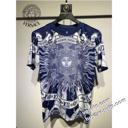 半袖Tシャツ 吸水 吸汗 即乾 ポップ 2022秋冬 ヴェルサーチ VERSACE コピー