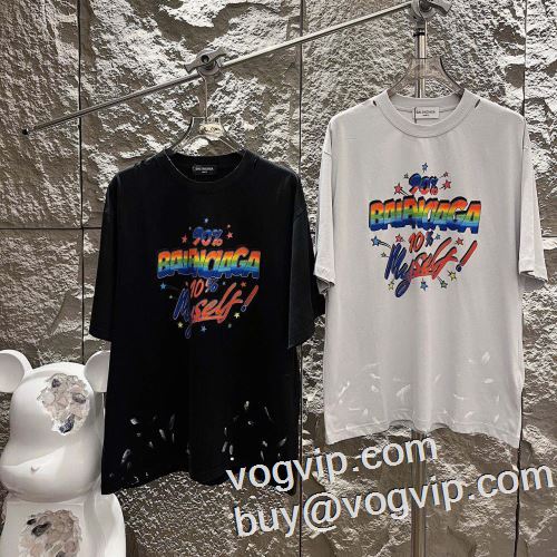 落ち着いた質感 スーパーコピー 2023 店舗で人気満点 バレンシアガ BALENCIAGA 半袖Tシャツ 2色可選 しわになりにくい