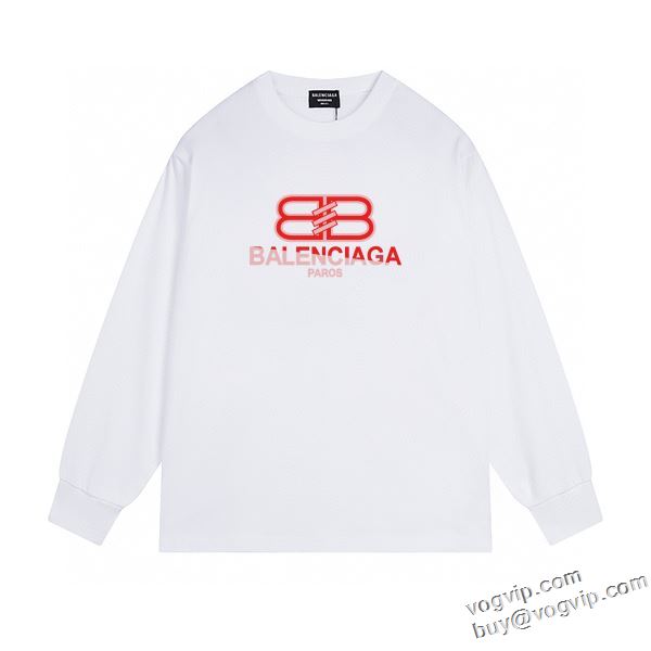 バレンシアガ 長袖Tシャツ 人気新品★超特価★ 2色可選 BALENCIAGA ブランド コピー 2024最新入荷 乾きやすい