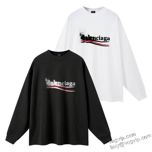 バレンシアガ 芸能人に愛用者続出 長袖Tシャツ 2色可選 BALENCIAGA コピー 2024最安値新作