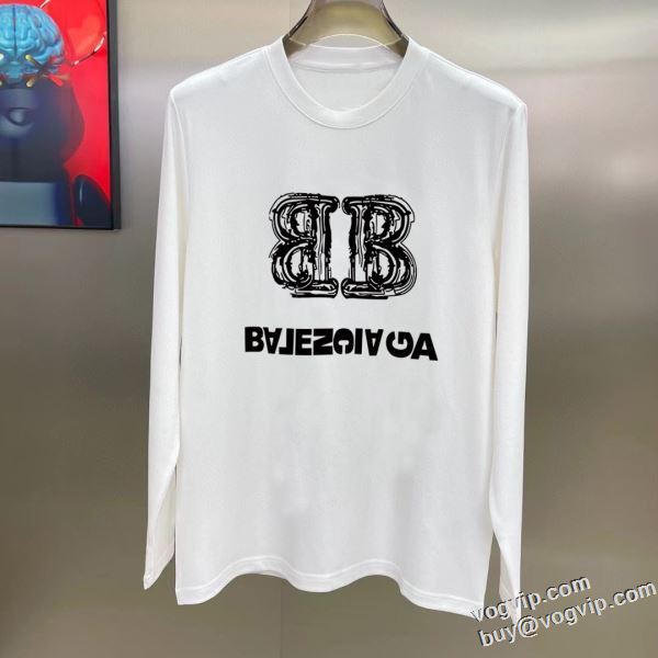 圧倒的な高級感 バレンシアガ BALENCIAGA ブランド コピー 販売 長袖Tシャツ 2色可選 2024数量限定最新作