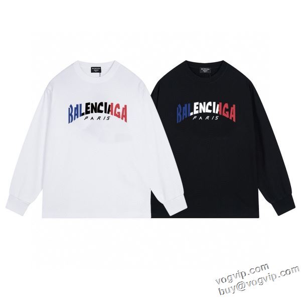 ◆モデル愛用◆ バレンシアガ BALENCIAGA 2024定番人気 スーパーコピー 長袖Tシャツ 着回し度抜群 2色可選