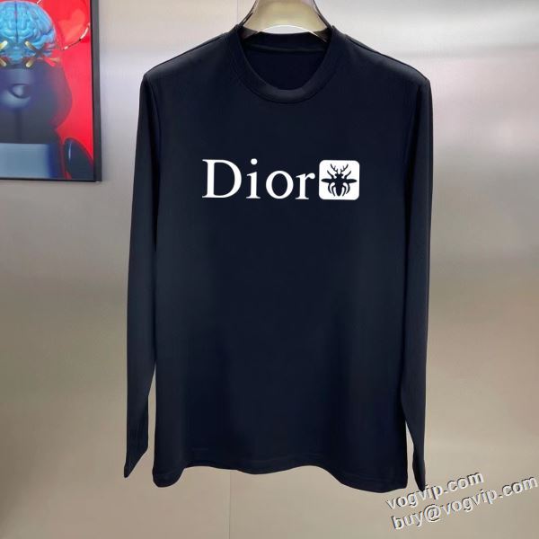 ディオール 耐久性のある DIOR コピーブランド 2024人気セール 防寒 保温 春 秋 冬 人気 カジュアル 長袖Tシャツ 2色可選