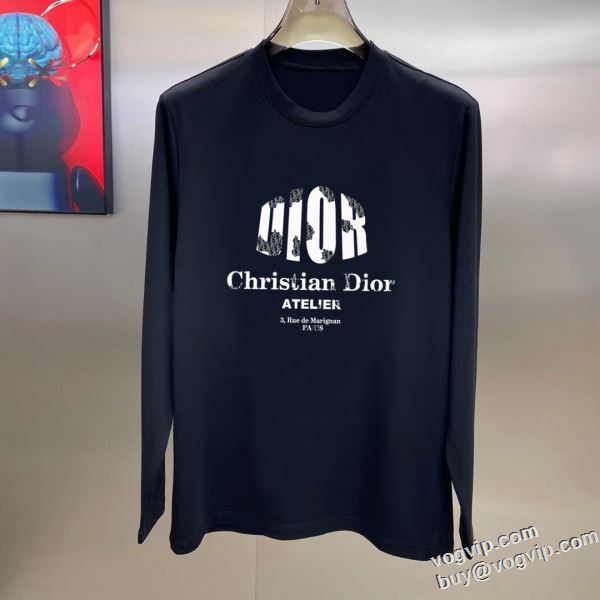 2024お買い得新作 ディオール DIOR ブランドコピー 長袖Tシャツ 適度な厚み 2色可選 オリジナル