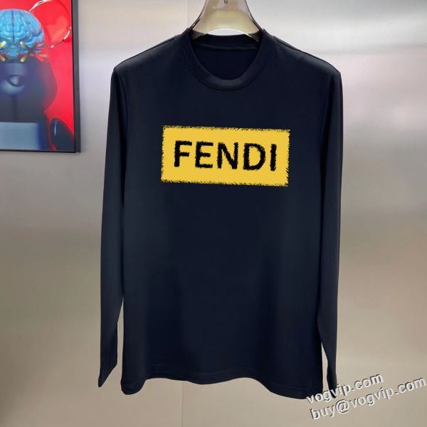 大人気アイテム！入手困難 コピー商品 2024品質保証新品 フェンディ FENDI 長袖Tシャツ カジュアル おしゃれ 春秋冬服 2色可選