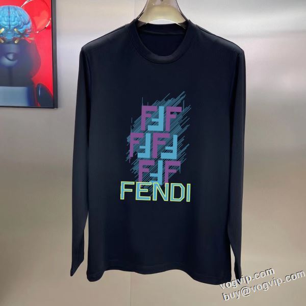 高級感漂わせる ブランドコピー専門店 長袖Tシャツ フェンディ FENDI 2024品質保証新品 防風性に優れ 2色可選