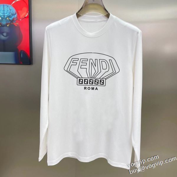 2024秋冬 人気スーパーコピーブランド フェンディ FENDI 長袖Tシャツ 着心地 の良い 2色可選 人目を惹くデザイン