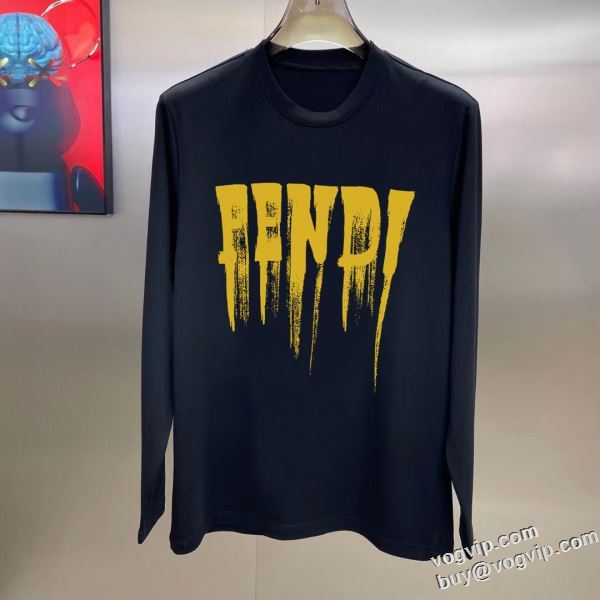 長袖Tシャツ 柔らかな質感 2色可選 スーパーコピー優良サイト フェンディ FENDI 2024 暖かい 冬 防寒