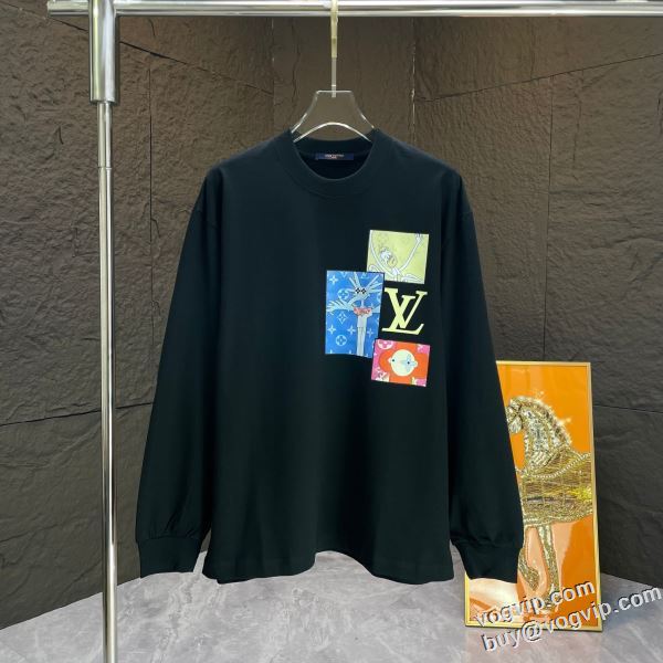 2024HOT新作登場 ルイ ヴィトン 人気ブランド LOUIS VUITTON コピーブランド 長袖Tシャツ 防寒機能ある 2色可選