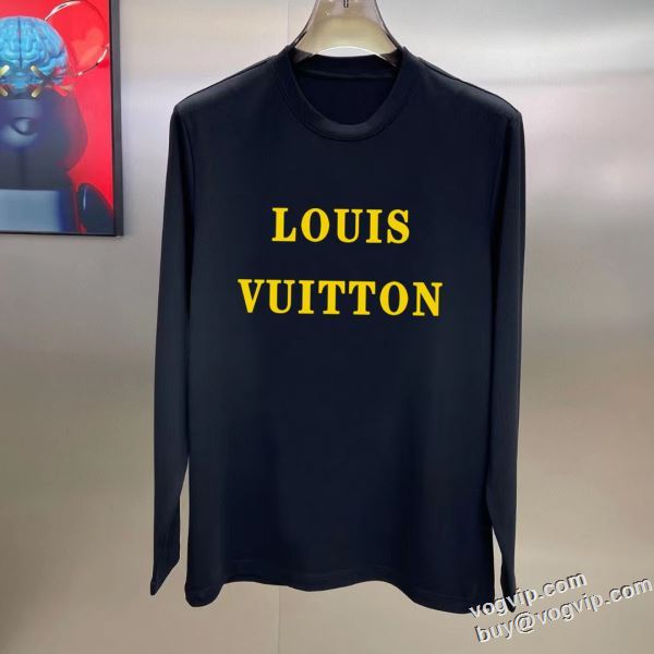 LOUIS VUITTON コピーブランド ランキング商品 2024人気新作 ルイ ヴィトン 長袖Tシャツ 暖かい かっこいい 制服用 大人 カジュアル 2色可選