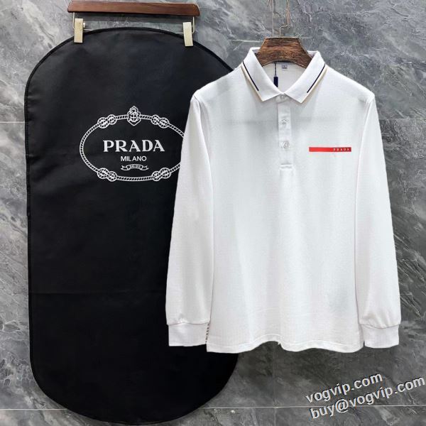 2024新作登場 一番人気の新作はこれ プラダ PRADA コピー 長袖Tシャツ 3色可選 肌触りの良い柔らかな質感