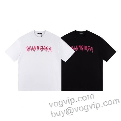 ◆モデル愛用◆ 2024春夏季超人気 バレンシアガコピー BALENCIAGA 暖かみのある肌触り 半袖Tシャツ 2色可選