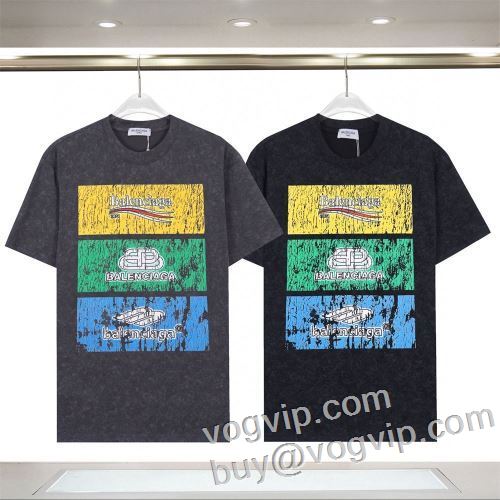 最高N級ブランドコピー 2024新款 吸汗速乾 半袖Tシャツ バレンシアガ BALENCIAGA 2色可選 高級感を引き立てる