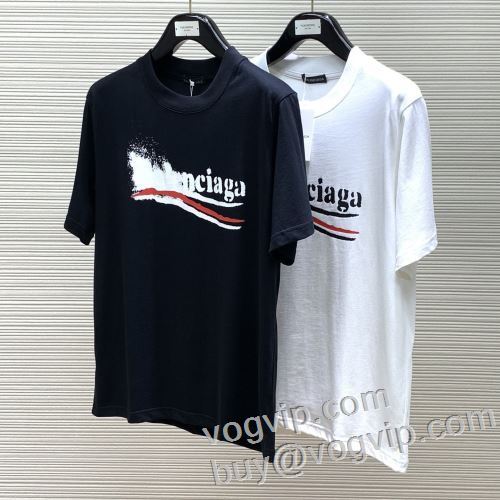 スタイリッシュな印象 バレンシアガ BALENCIAGA 2024春夏 半袖Tシャツ べたつかずサラッとした快適な着心地で ブランド コピー 2色可選