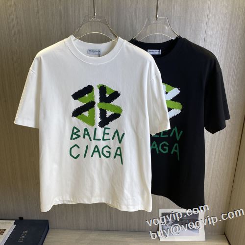 チノパン 狙える優秀アイテム 2024人気セール高品質 バレンシアガ BALENCIAGAスーパーコピー 着回し度抜群 半袖Tシャツ 2色可選