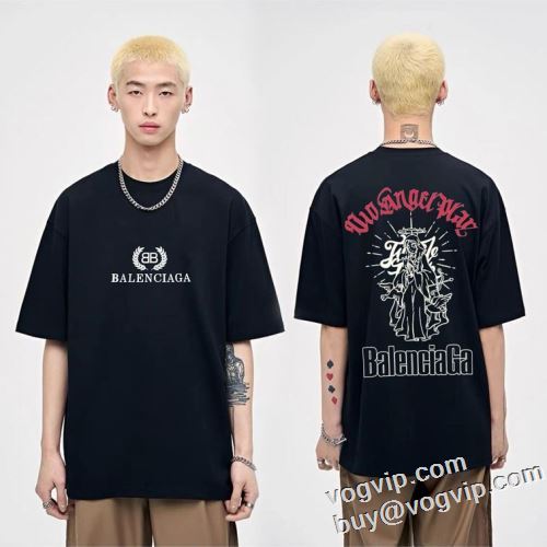 半袖Tシャツ 高評価の人気品 3色可選 バレンシアガ BALENCIAGAブランドコピー 2024限定セール最新作 肌に馴染みやすい