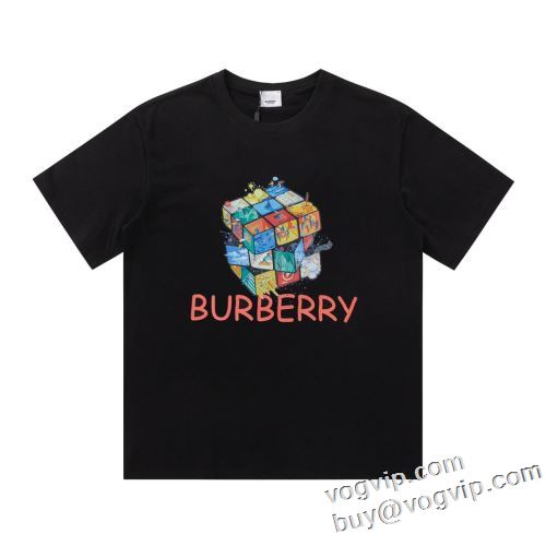 バーバリー BURBERRY お買い得品  半袖Tシャツ 2色可選 吸汗性に優れ 最高品質のブランドコピー専門店 2024爆買い最新作