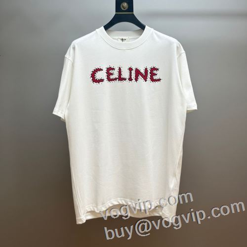 大人の個性を 2024春夏季超人気 半袖Tシャツ 肌に密着 2色可選 セリーヌコピー ブランド CELINE