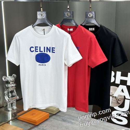 半袖Tシャツ 人気ブランド  セリーヌ CELINE ブランド コピー 2024最新入荷 優しいフィット感 3色可選