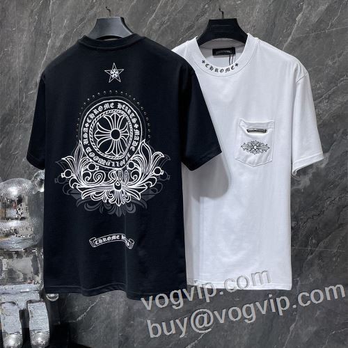 2024春夏新作 お洒落に魅せる 半袖Tシャツ 2色可選 クロムハーツブランドスーパーコピー CHROME HEARTS 大特価