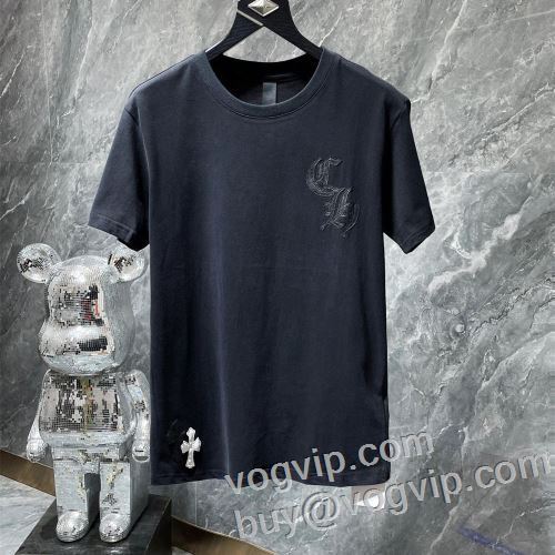 2024春夏季超人気 半袖タイプのやわらかい着心地で抜群 クロムハーツ CHROME HEARTS 半袖Tシャツ 日本人気スーパーコピーブランド ◆モデル愛用◆ 