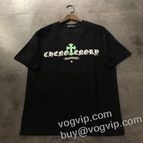 人目を惹くデザイン クロムハーツ偽物ブランド 収縮性のある 2024 CHROME HEARTS 半袖Tシャツ 2色可選