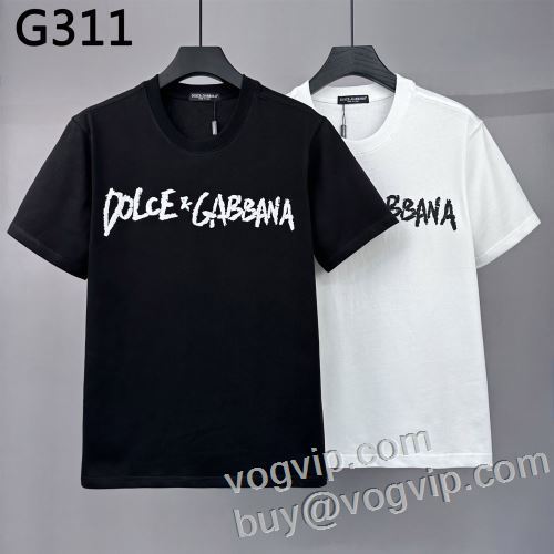 超目玉 日本人気スーパーコピーブランド 2024春夏新作 ドルチェ＆ガッバーナ Dolce&Gabbana 吸汗速乾 半袖Tシャツ 2色可選