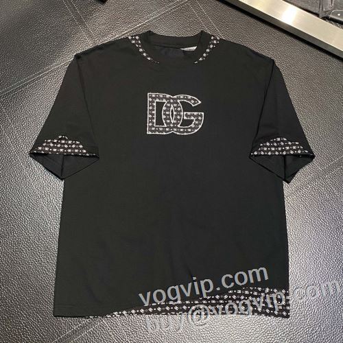 2024爆買い新作 ドルチェ＆ガッバーナ偽物ブランド Dolce&Gabbana 着回し度抜群 半袖Tシャツ 目玉商品 2色可選