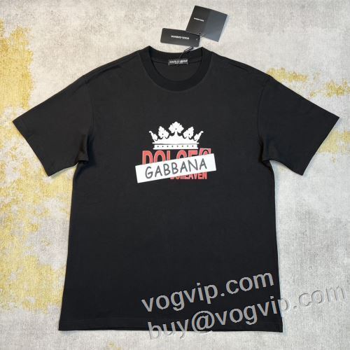 ドルチェ＆ガッバーナコピー Dolce&Gabbana 優しいフィット感 2024超激得限定セール 半袖Tシャツ 2色可選 肌触りの気持ちい? 