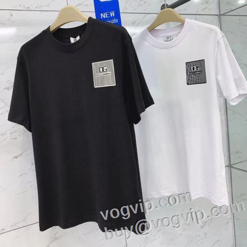 お洒落自在 2024 快適 無地 薄手 涼しい 半袖Tシャツ 2色可選 ドルチェ＆ガッバーナ Dolce&Gabbanaコピーブランド