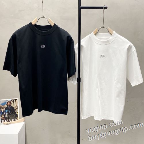 日本未入荷モデル ドルチェ＆ガッバーナ コピー 半袖Tシャツ 2色可選 2024年モデル入荷 収縮性のある