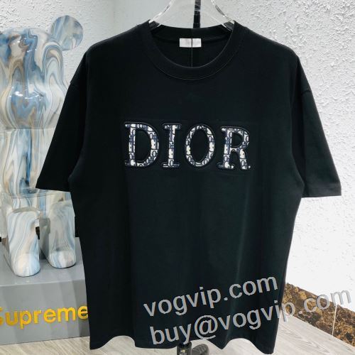 2024春夏季超人気 スーパーコピー 激安通販サイト ディオール DIOR 縦には伸びにくい 半袖Tシャツ 2色可選 おしゃれに絶大な人気