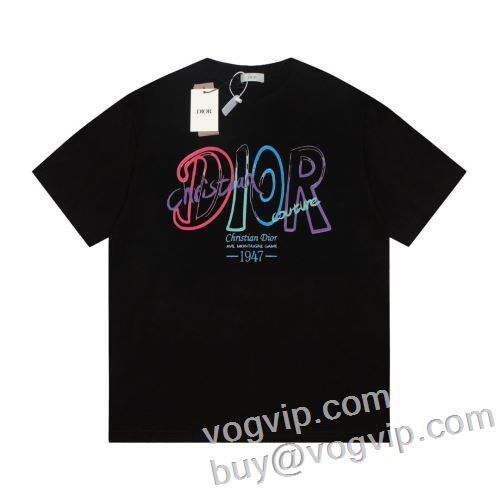 ディオール DIOR 2024新作品 ブランド 偽物 通販 優しいフィット感 半袖Tシャツ 2色可選 優美なお出かけスタイル