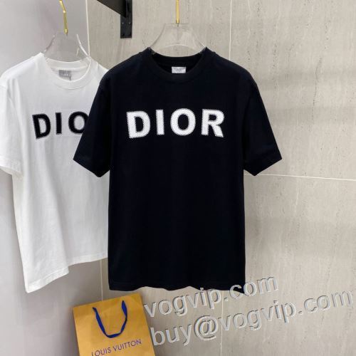 2024 Tシャツ メンズ 半袖 半袖Tシャツ おしゃれ 春 夏 DIOR偽物ブランド 半袖Tシャツ 3色可選 人気 ランキング