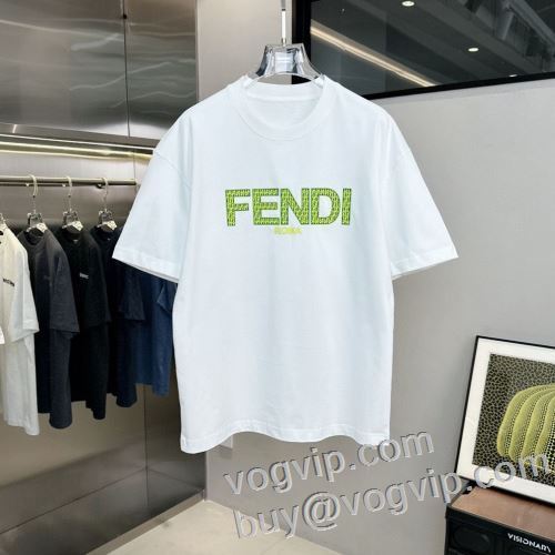 フェンディコピーブランド 高品質 半袖Tシャツ 2色可選 柔らかい肌触りが特徴です 2024年モデル入荷