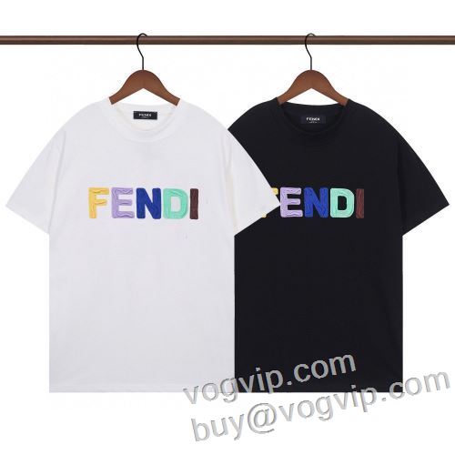 目玉商品 2024新作品 半袖Tシャツ 2色可選フェンディブランドスーパーコピー FENDI 通気性に優れた