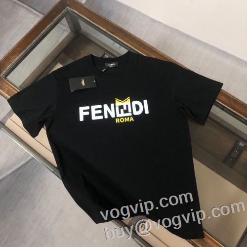 2024春夏新作 VOGブランドコピー フェンディ FENDI 半袖Tシャツ 収縮性のある 2色可選 愛らしさ抜群！