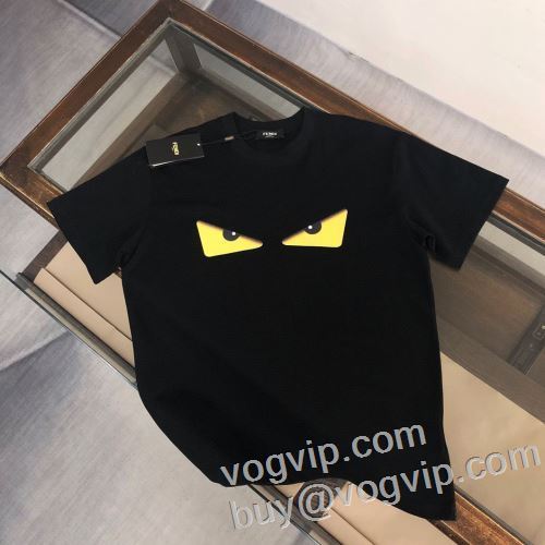 最高品質のブランドコピー専門店 フェンディ FENDI 半袖Tシャツ 吸汗速乾 2色可選 2024HOT大得価 高級感ある