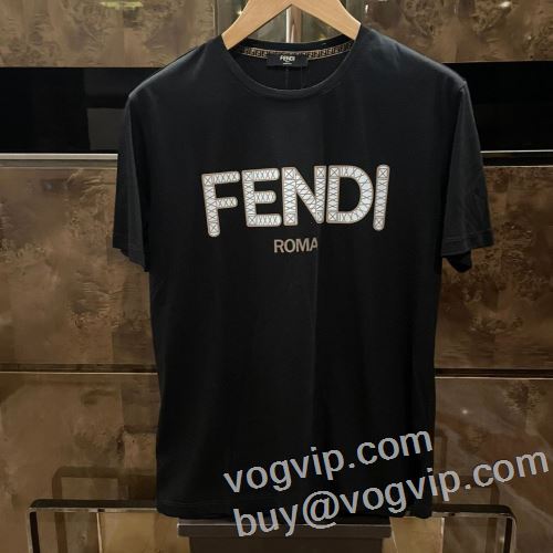 高級感ある フェンディスーパーコピー FENDI 2024爆買いセール 半袖Tシャツ 2色可選 べたつかずサラッとした快適な着心地で