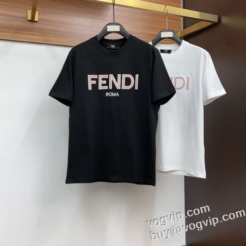 フェンディ FENDI 人気スーパーコピーブランド しわになりにくい 半袖Tシャツ 2色可選 2024品質保証 早くも完売している