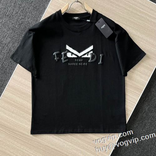 2024爆買い最新作 スーパーコピー n級品 フェンディ FENDI 収縮性のある 半袖Tシャツ 2色可選 芸能人に愛用者続出